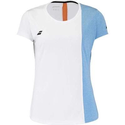 Top - tennis - dames - play cap sleeve - korte mouwen - wit/blithe blue