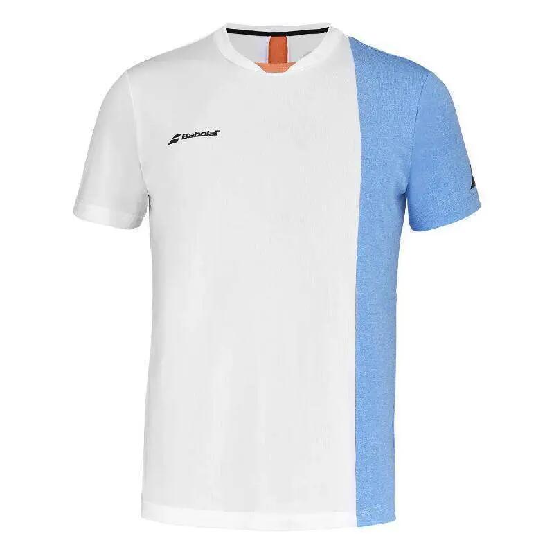 Camiseta Babolat Play Crew Neck Blanco Azul Junior 4/5
