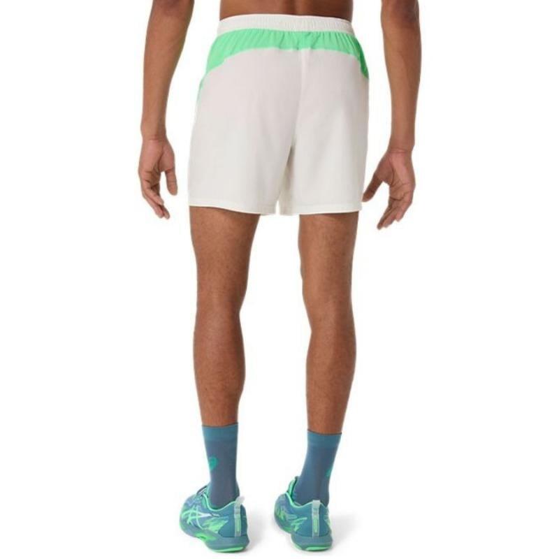 Short Asics Padel Court 7IN Blanco Crema Verde 5/7