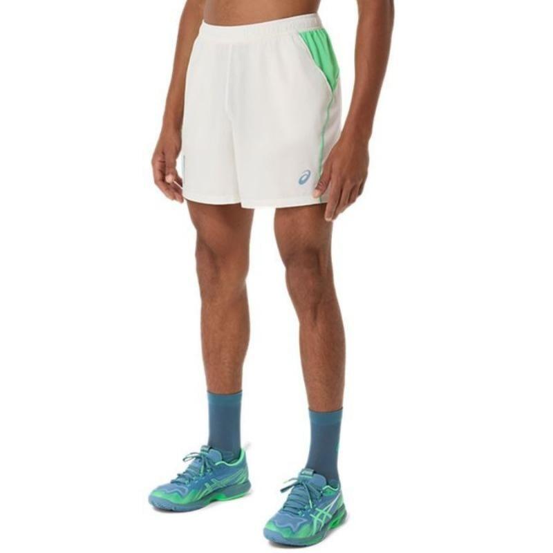 Short Asics Padel Court 7IN Blanco Crema Verde 4/7