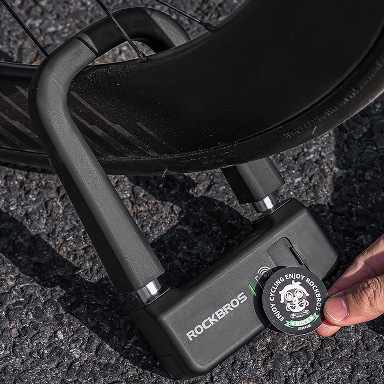 Rockbros RBNS1 SMART Fahrradschloss mit NFC-Lesegerät - Schwarz 5/7