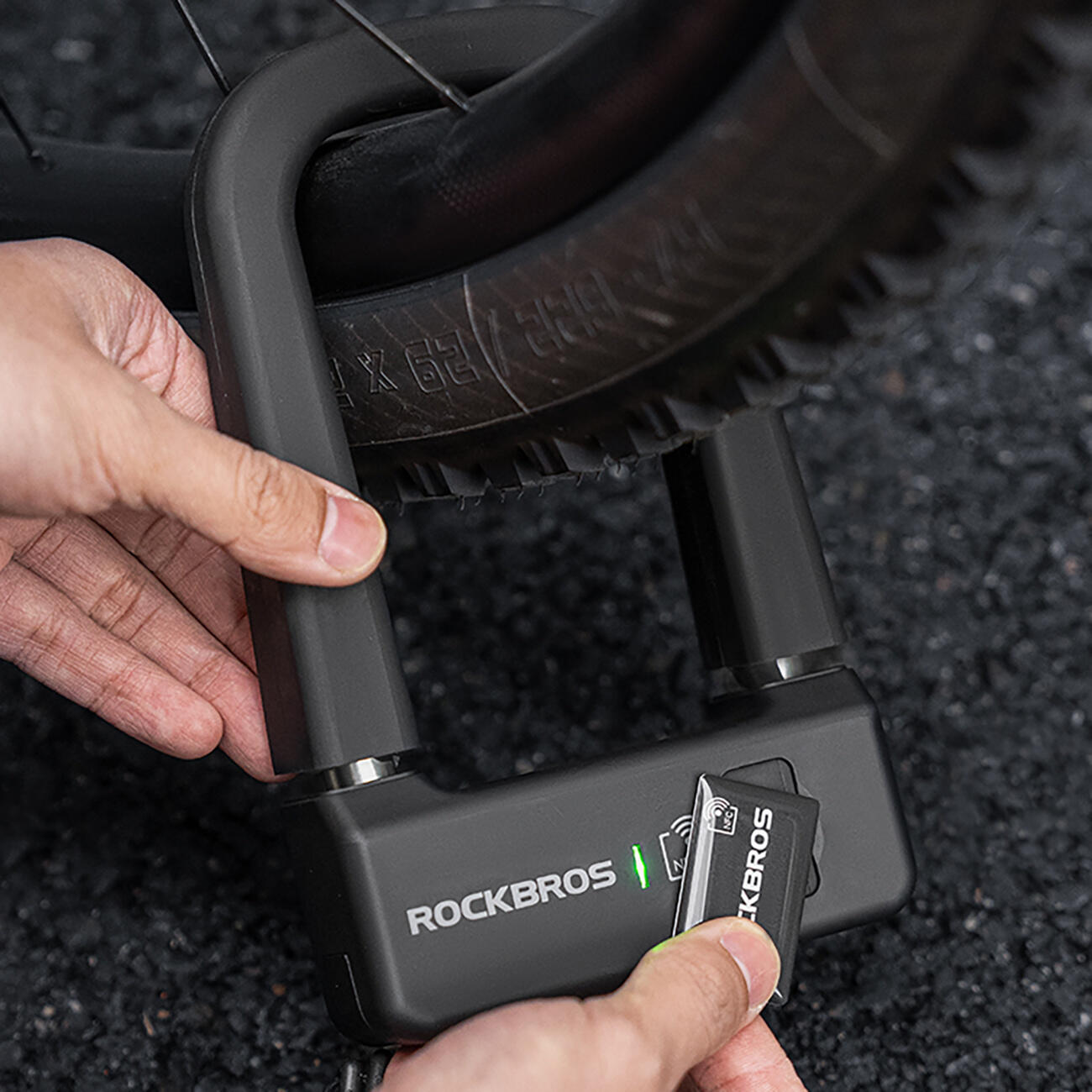 Rockbros RBNS1 SMART Fahrradschloss mit NFC-Lesegerät - Schwarz 4/7