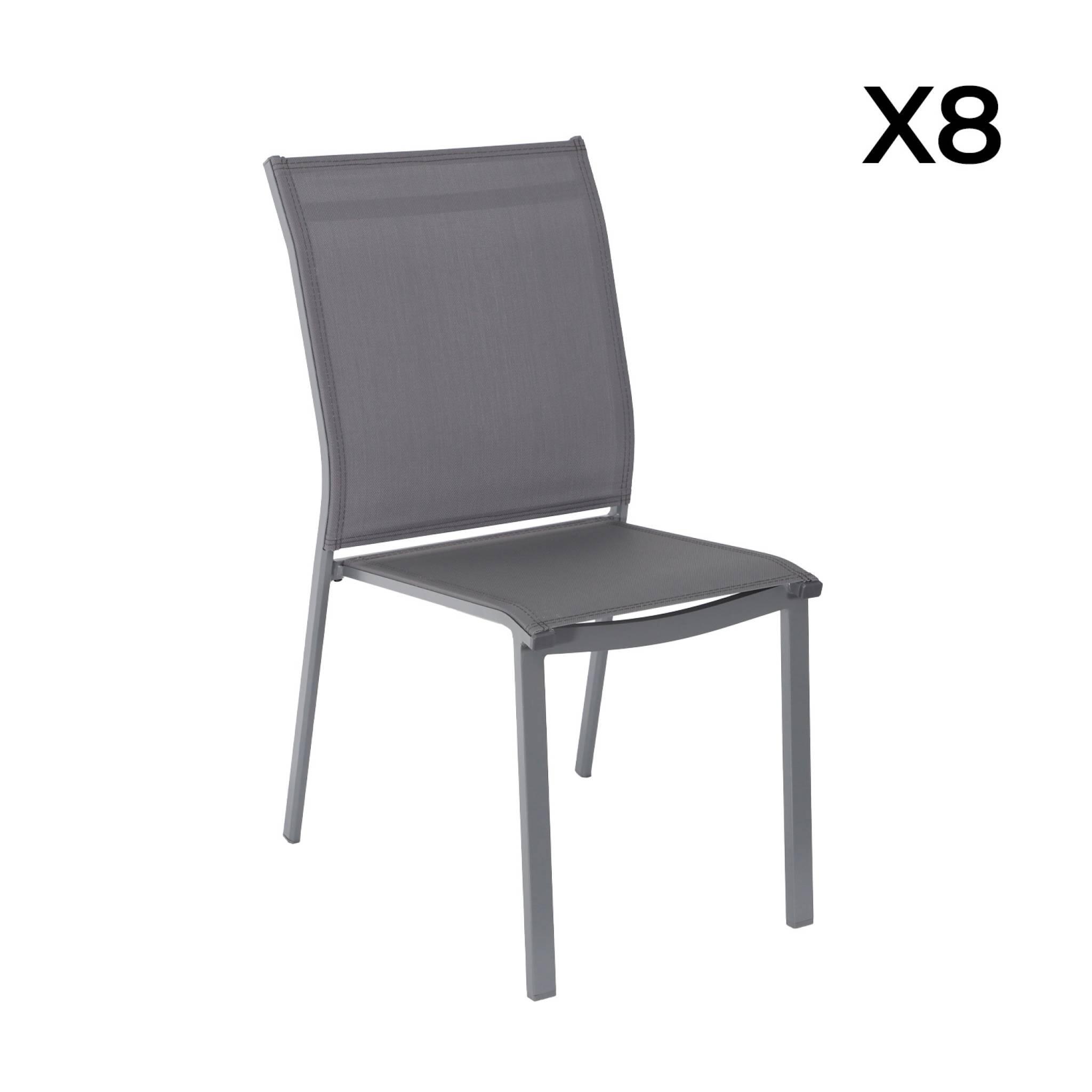 Conjunto de jardim com mesa em madeira de seringueira e alumínio com 8 cadeiras, 5/5