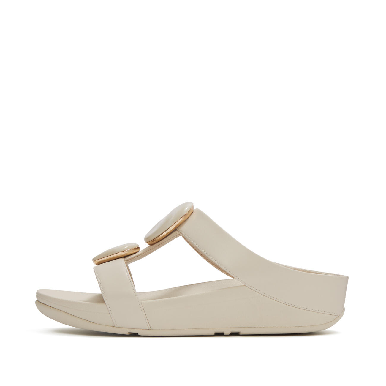 FITFLOP FitFlop Fino Marbled-Stone H-Bar Slides  BEIGE PARIJS 38 3/7