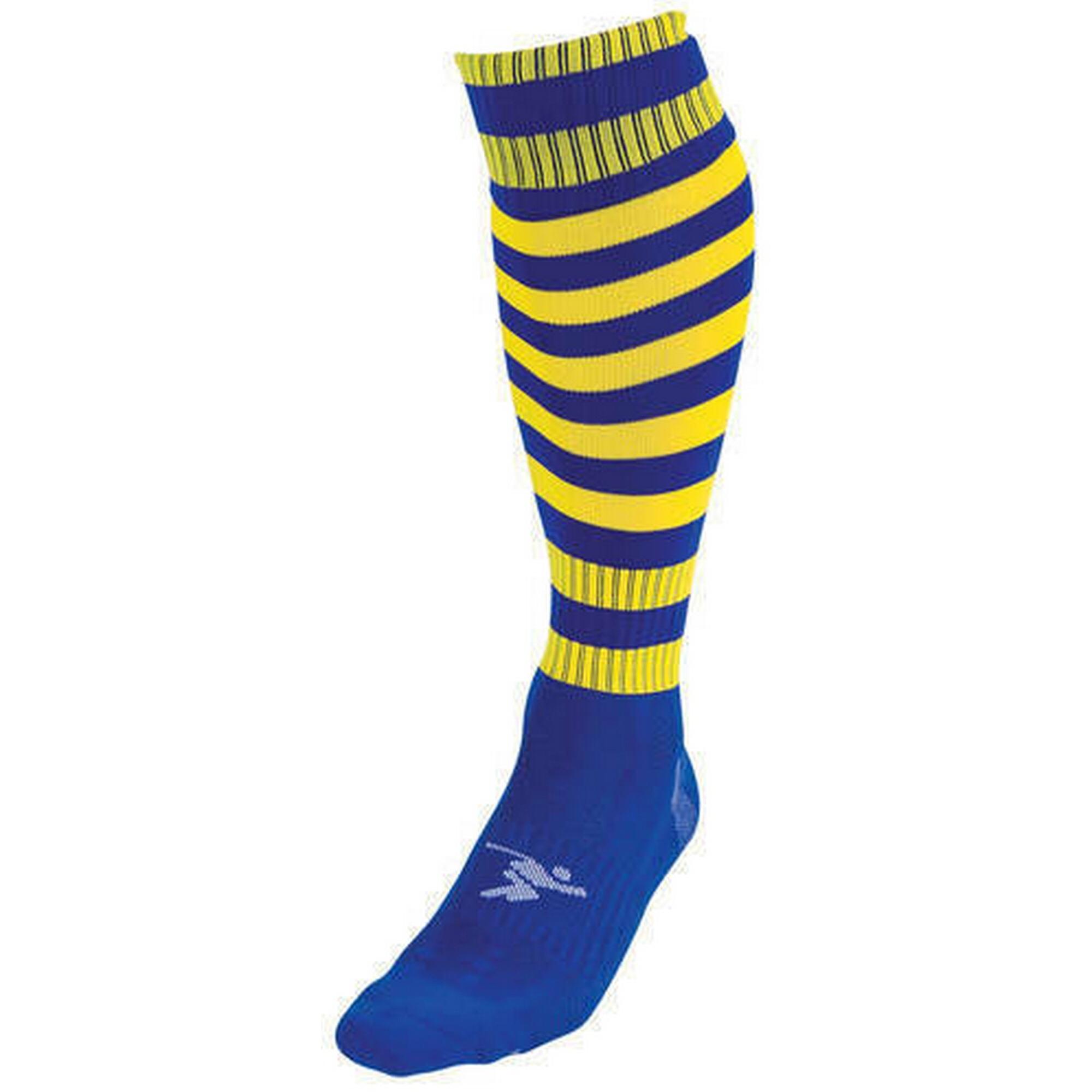 PRECISION Unisex Adult Pro Hooped Football Socks (Royal Blue/Yellow)