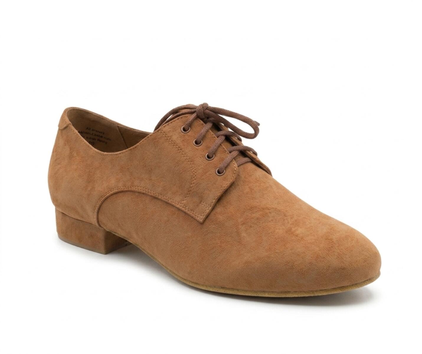 Scarpe da ballo nobili in pelle scamosciata marrone 2/3
