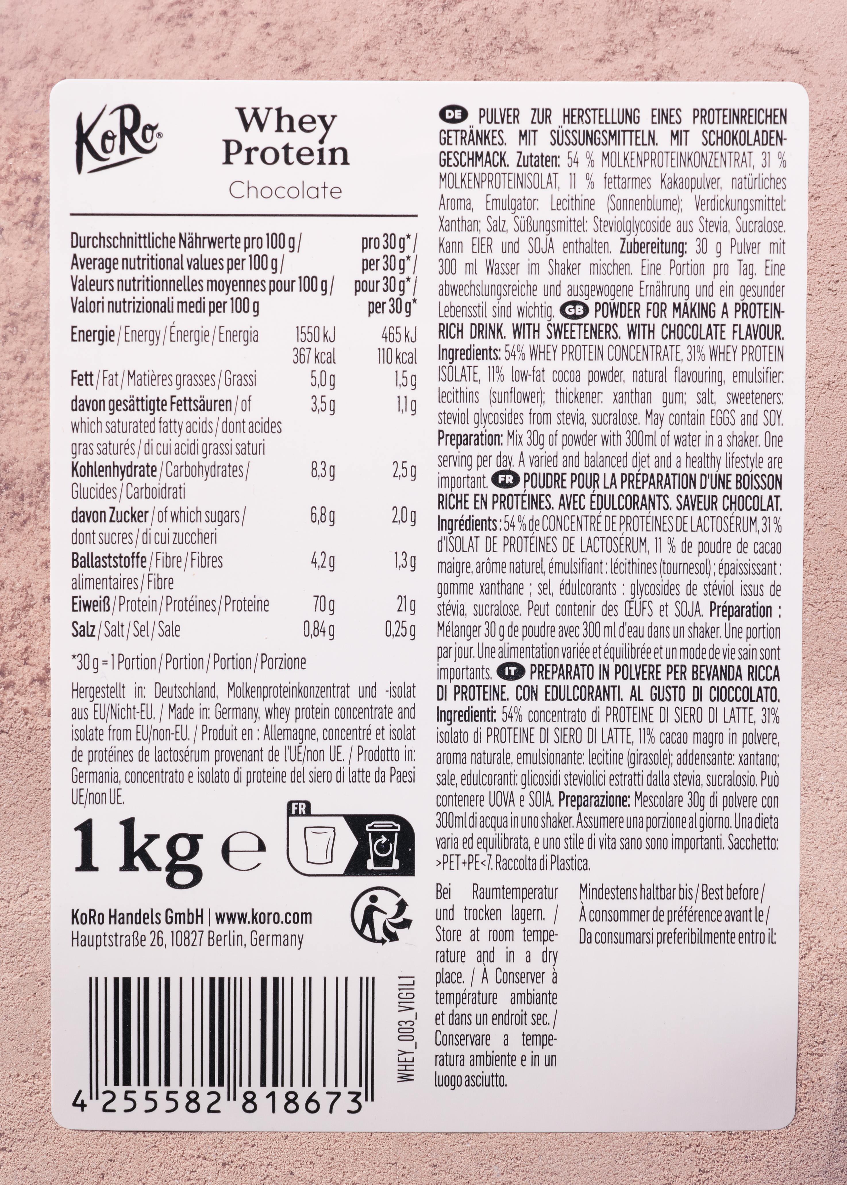 Whey protéine au chocolat 1 kg 6/6