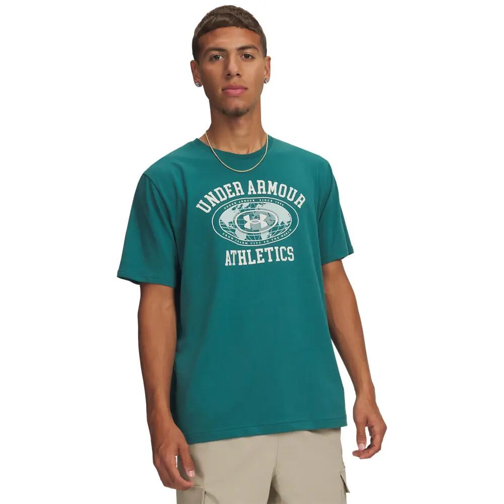 Férfi póló Under Armour UA M 60/40S ARMOR GLOBE SS-GRN 1/3