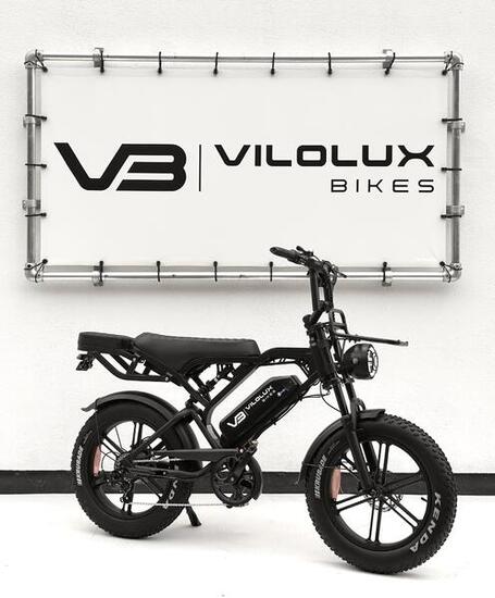 Fatbike V20 PRO avec siège AR & porte-bagages AV - noir, prêt à rouler