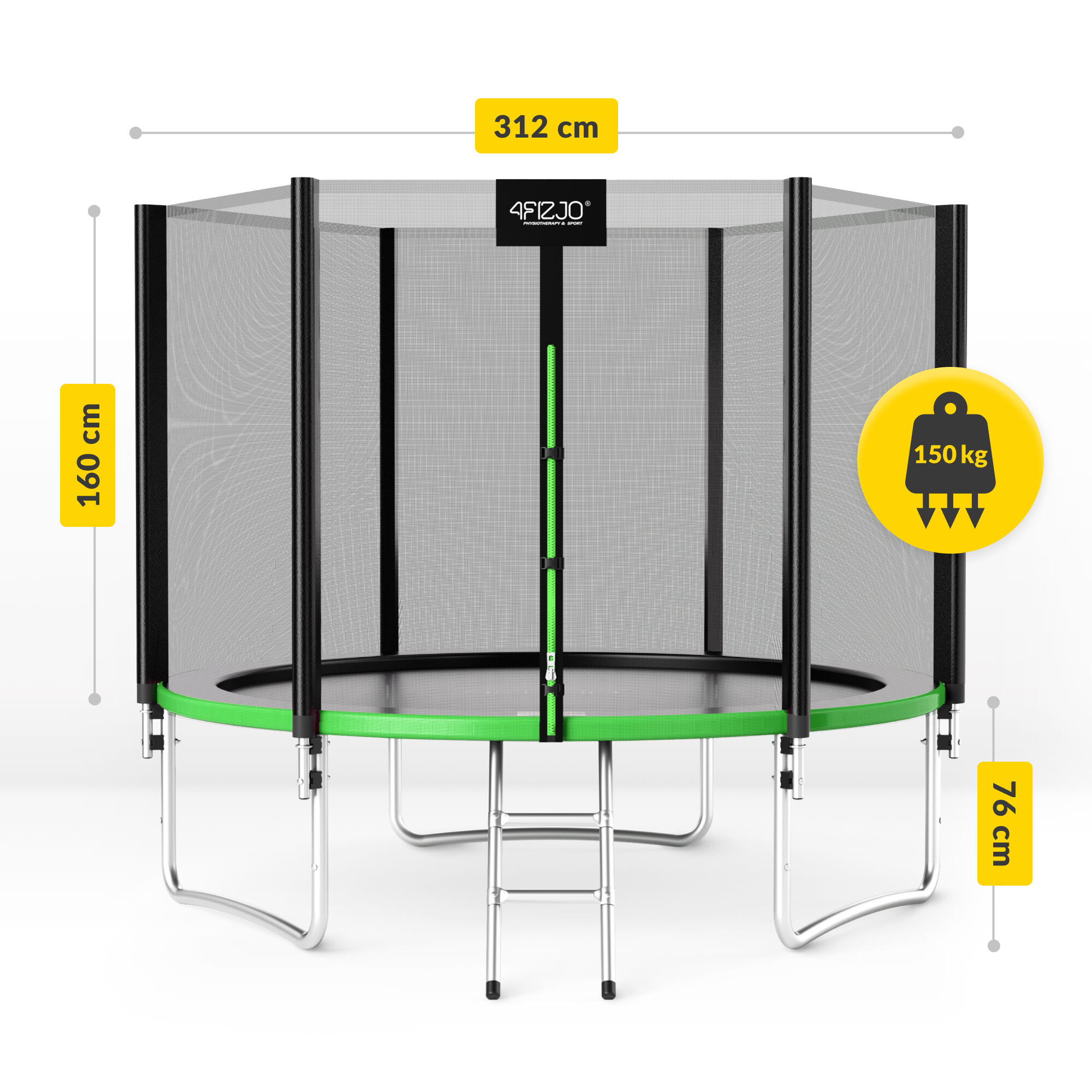 Trampolína s ochrannou sítí 312cm 10FT 4FIZJO 4/7