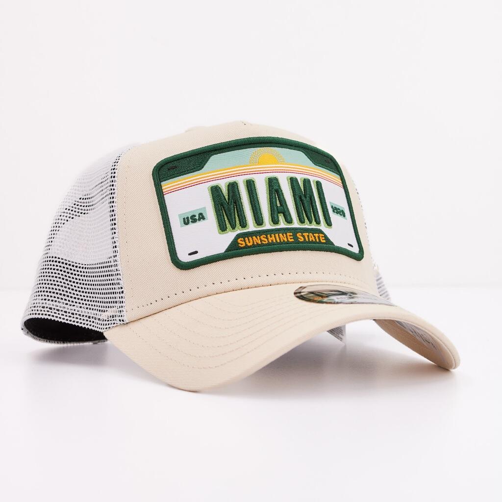 New Era 9FORTY Trucker Cap Miami Patch light beige 2/5