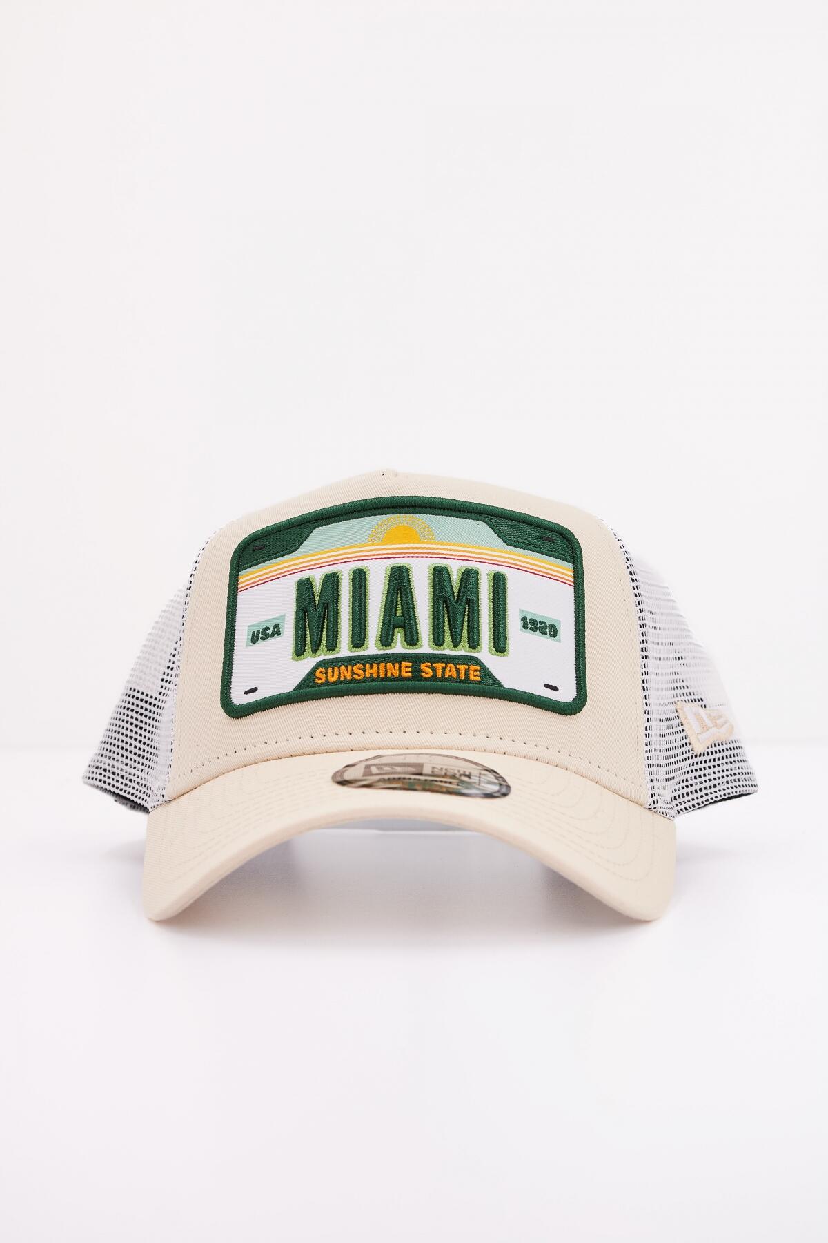 New Era 9FORTY Trucker Cap Miami Patch light beige 5/5
