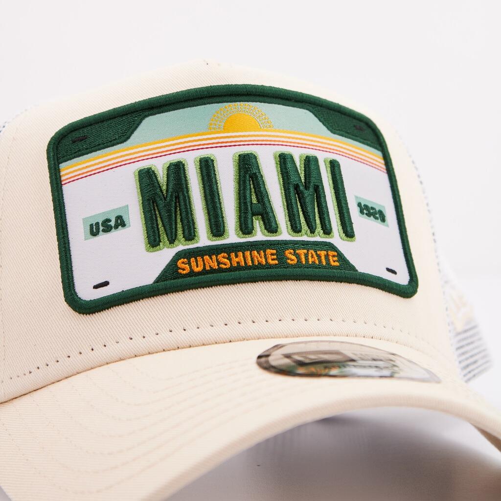 New Era 9FORTY Trucker Cap Miami Patch light beige 4/5