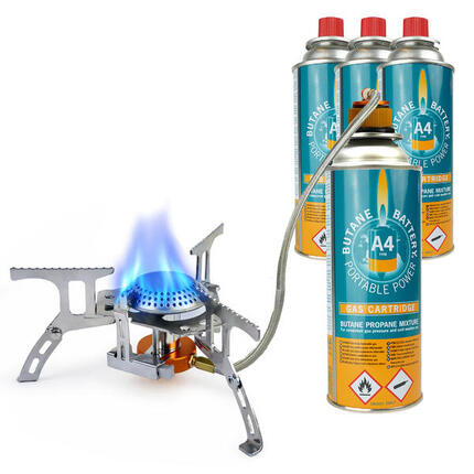 Eurocatch Palnik gazowy 2200W - zestaw 4 kartusze