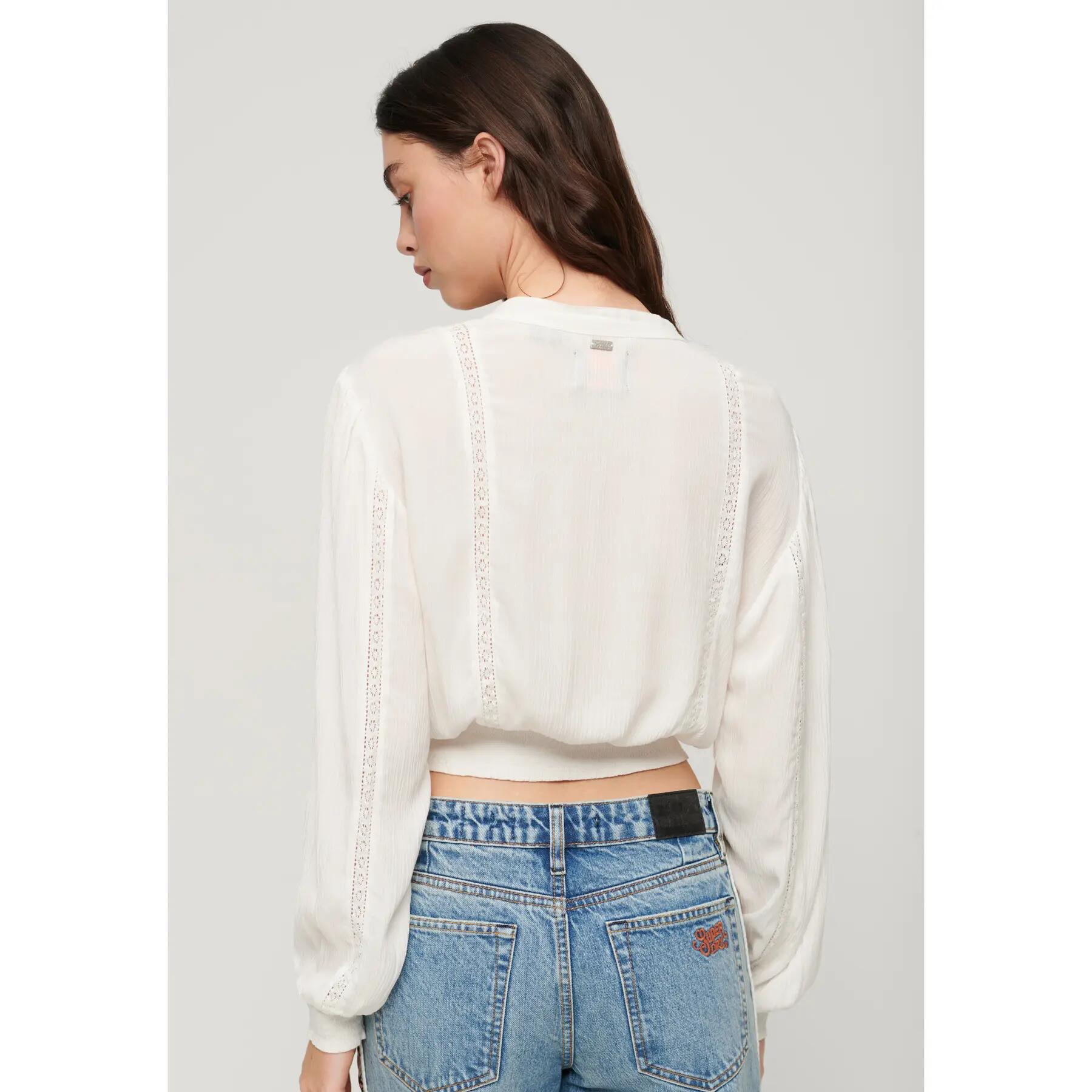 Blusa smocked de manga larga para mujer Superdry 4/6