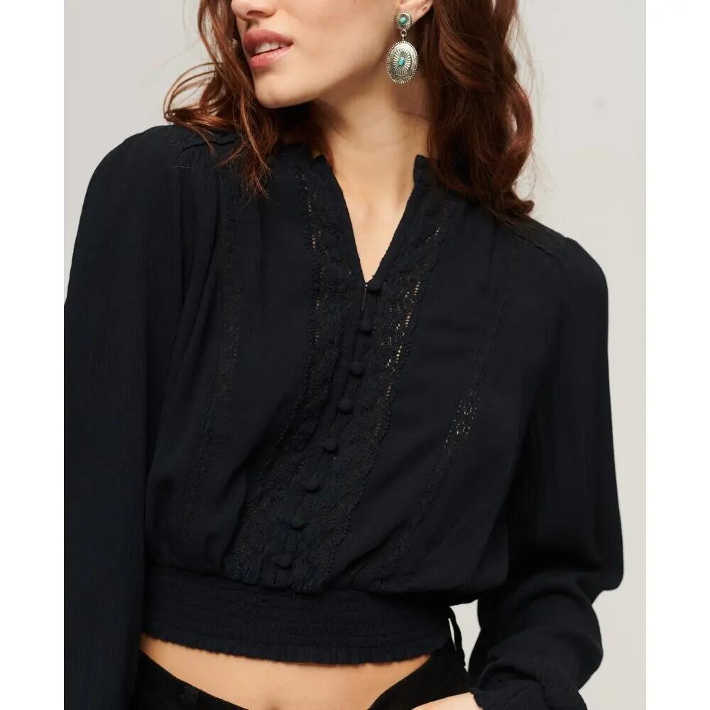 Blusa de manga comprida com bata e rendas para mulher Superdry 3/4