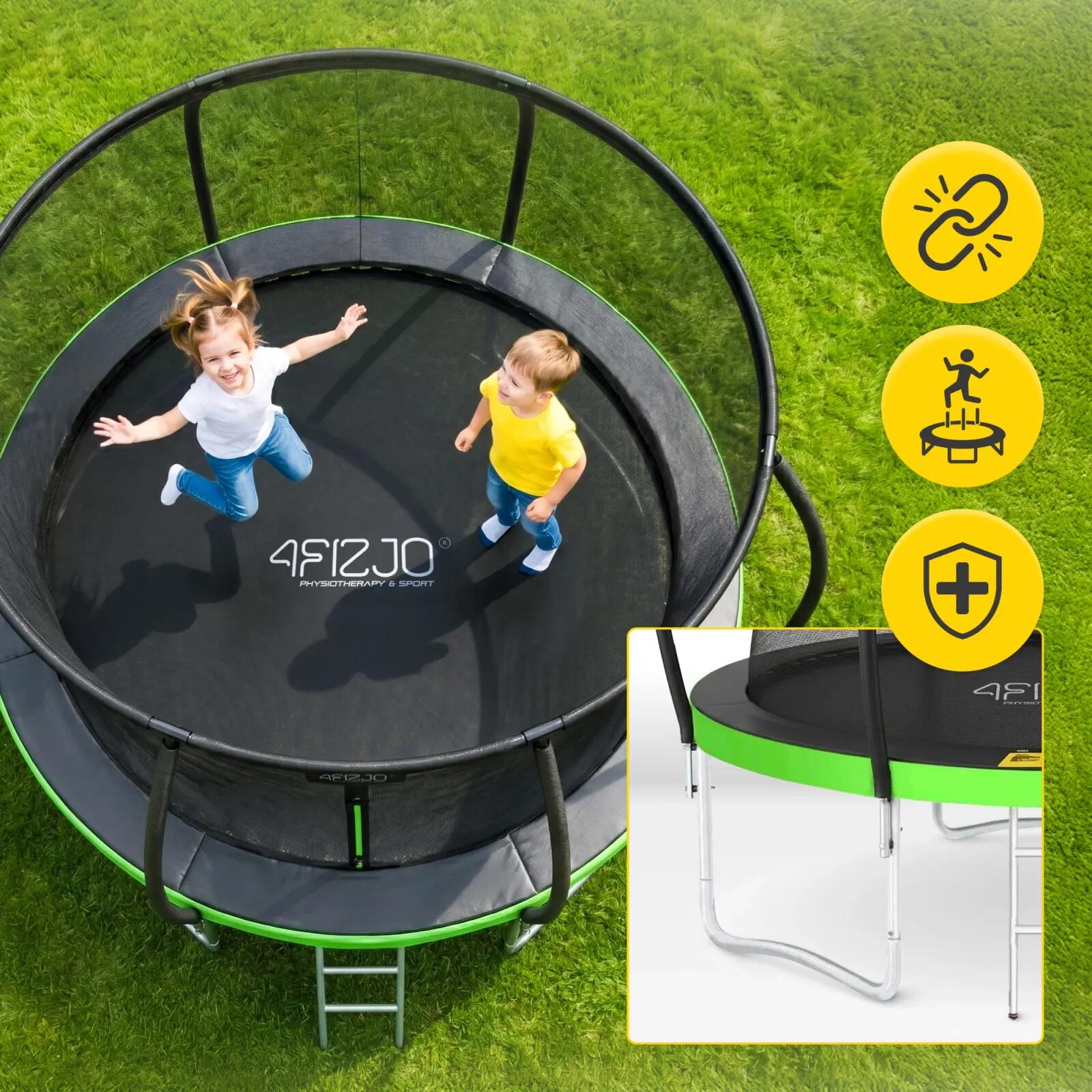 Trampolina ogrodowa dla dzieci 4FIZJO PRO z siatką ochronną 252cm 8FT 3/7