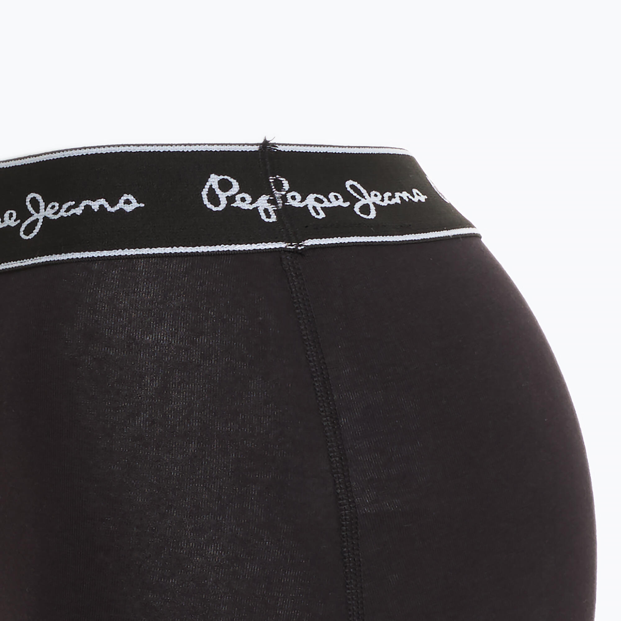 Pepe Jeans Herren Trunks, 3er Pack - Unterwäsche, Baumwolle, Logobund, einfarbig 3/4