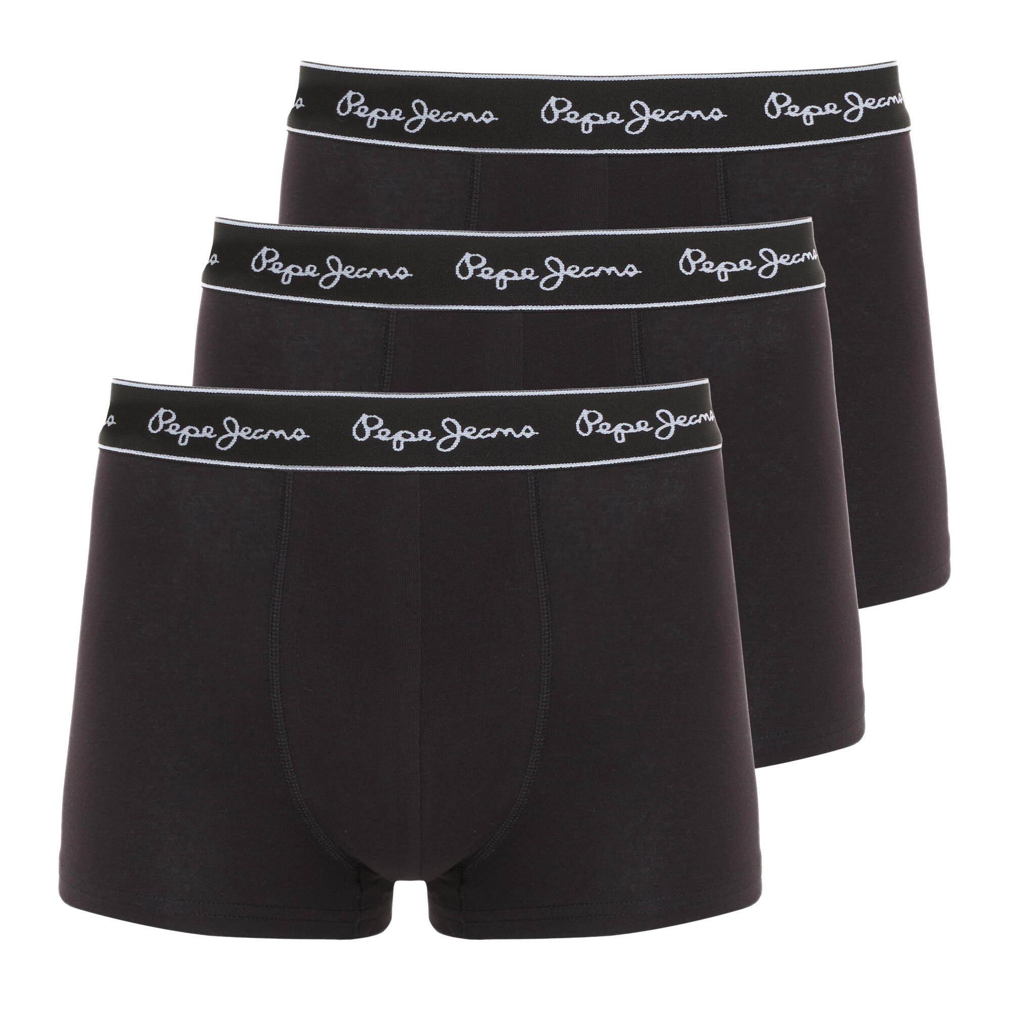 Pepe Jeans Herren Trunks, 3er Pack - Unterwäsche, Baumwolle, Logobund, einfarbig 4/4