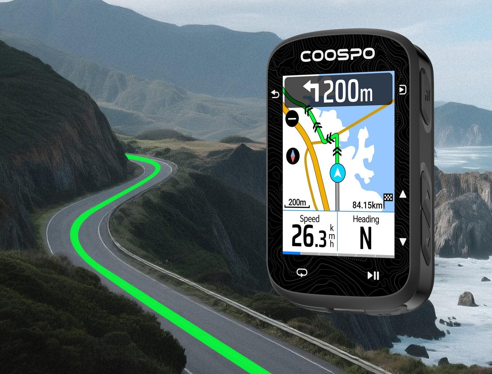 Komputer rowerowy z nawigacją i kolorowy wyświetlaczem - COOSPO CS600 4/5