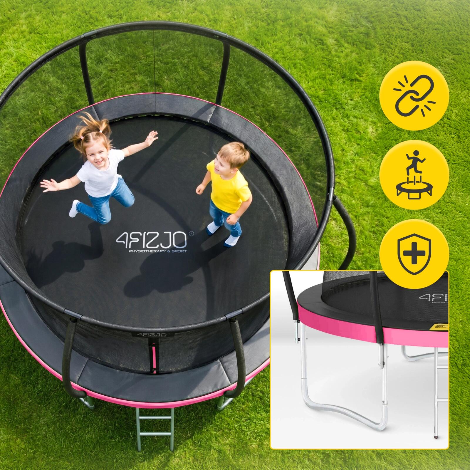 Trampolina ogrodowa dla dzieci 4FIZJO PRO z siatką ochronną 252cm 8FT 3/7