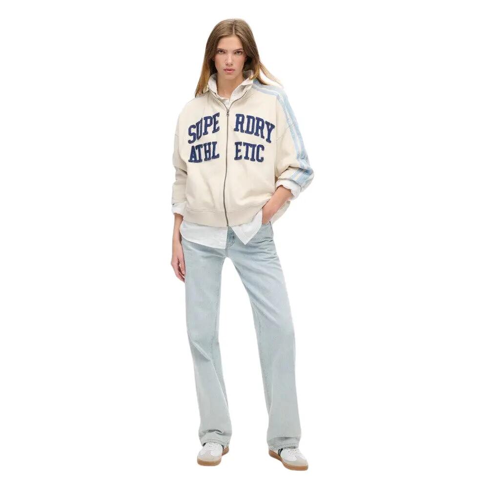Dames hoodie met rits en applicatiepatroon Superdry Athletic Essentials 3/6