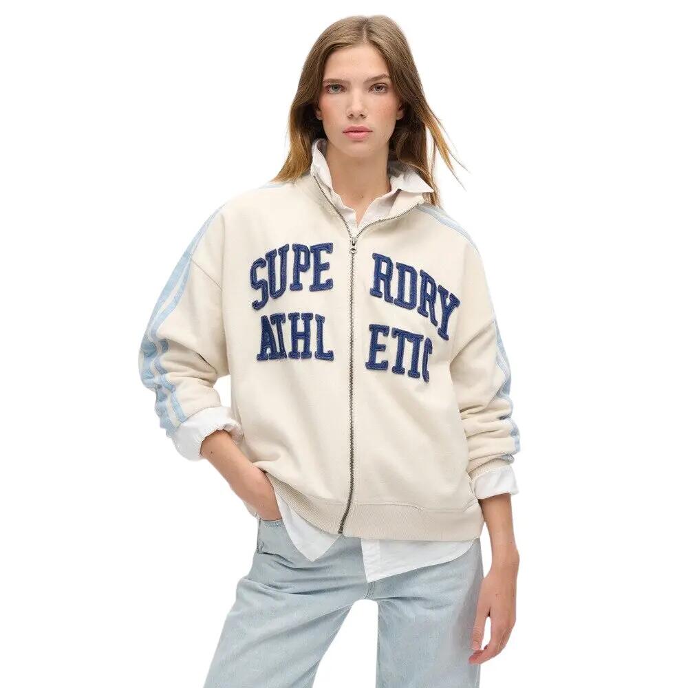 Dames hoodie met rits en applicatiepatroon Superdry Athletic Essentials 2/6