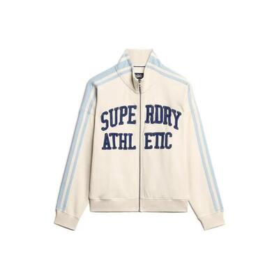 Dames hoodie met rits en applicatiepatroon superdry athletic essentials