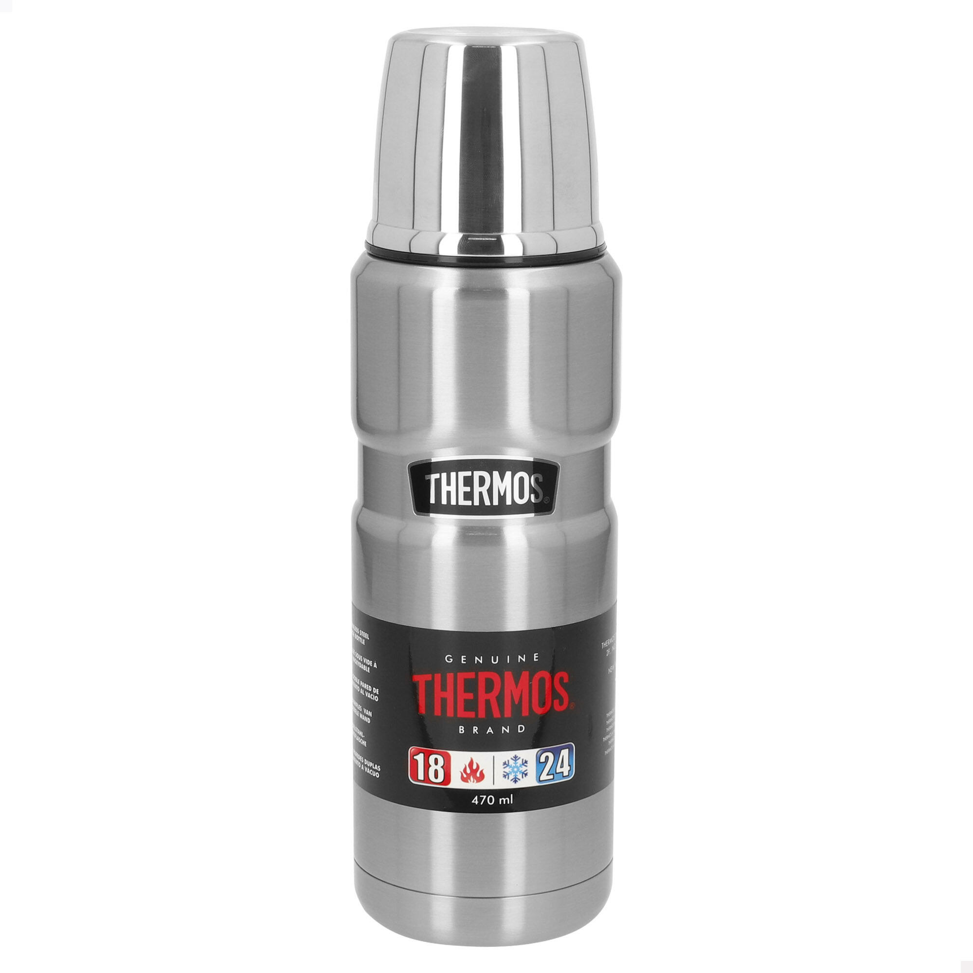Garrafa térmica de 470 ml em aço inoxidável de parede dupla isolada com copo 7/7