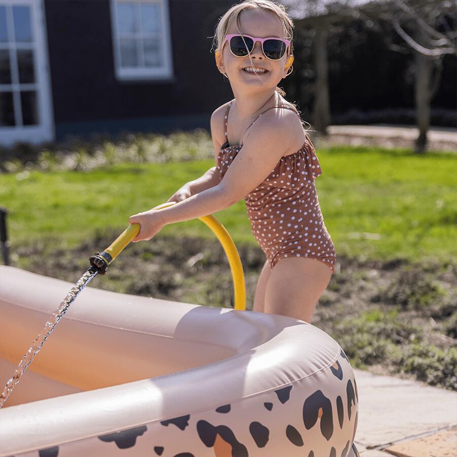 Aufblasbarer Swimmingpool, Leopardenmuster, beige, 211 x 132 x 46 cm 4/7