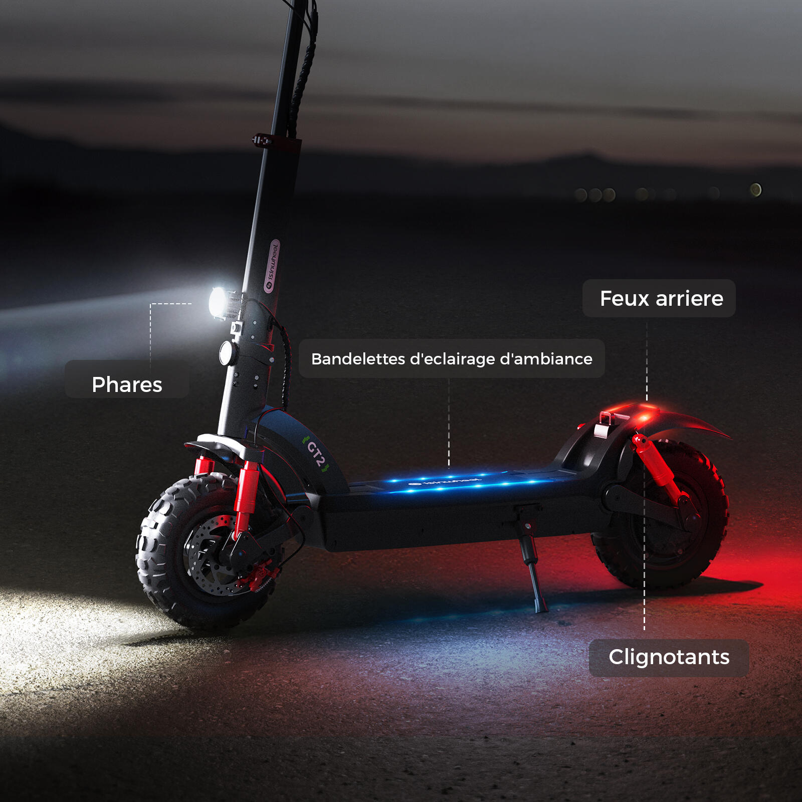 Adulte Mobilité urbaine Trottinette électrique tout-terrain suspension double 4/9