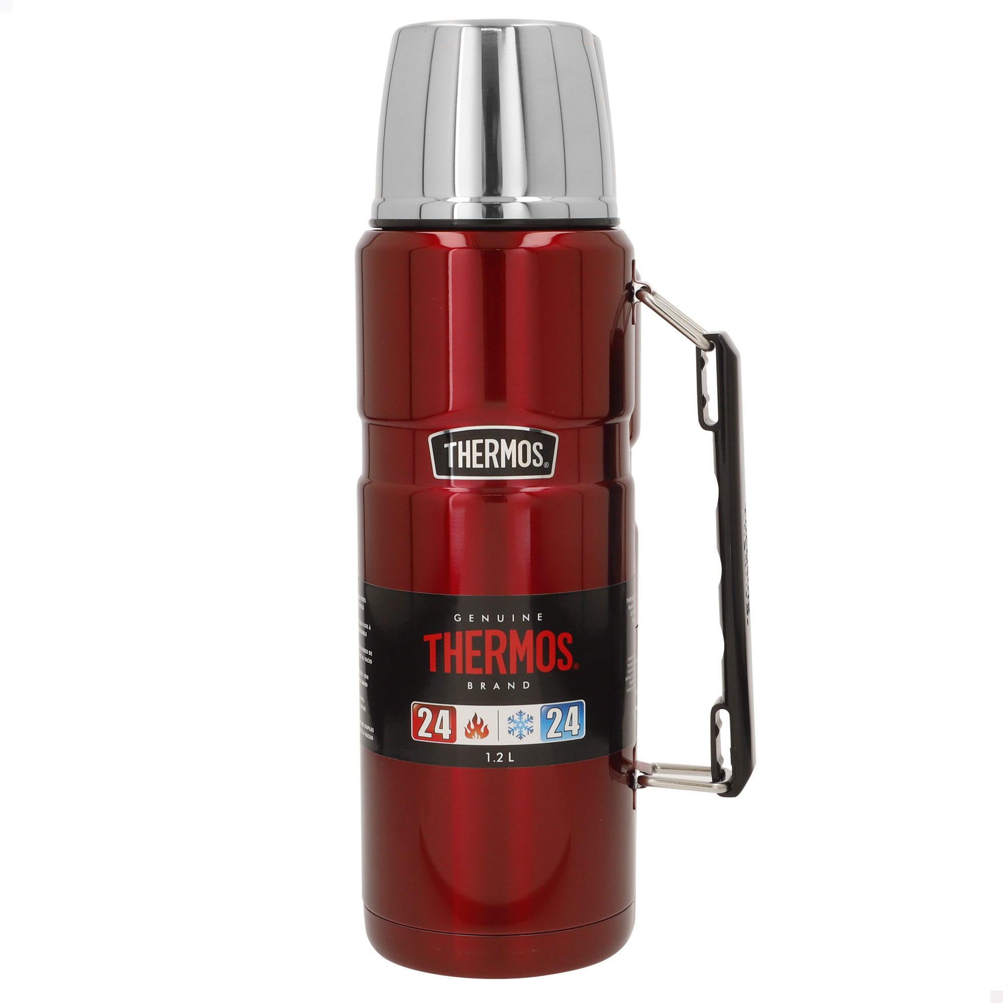 Bouteille thermos 1,2L à double paroi isolée en acier avec gobelet et poignée 7/7