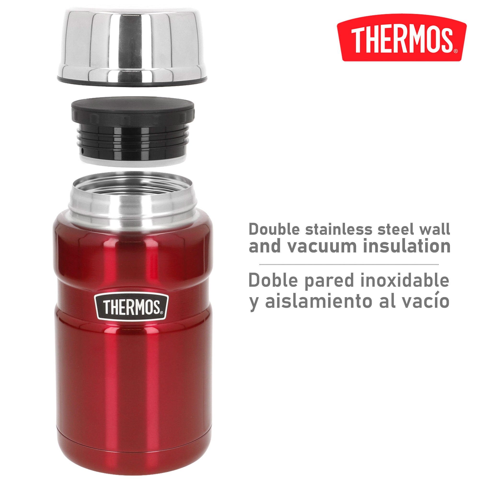 Termo comida caliente 710 ml acero inoxidable con aislamiento doble pared 3/7