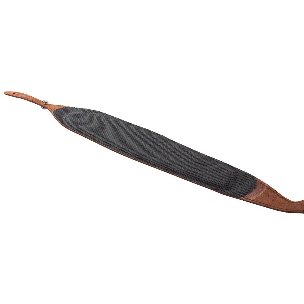 Bretelle fusil antidérapante large Cobra cuir véritable 2/5