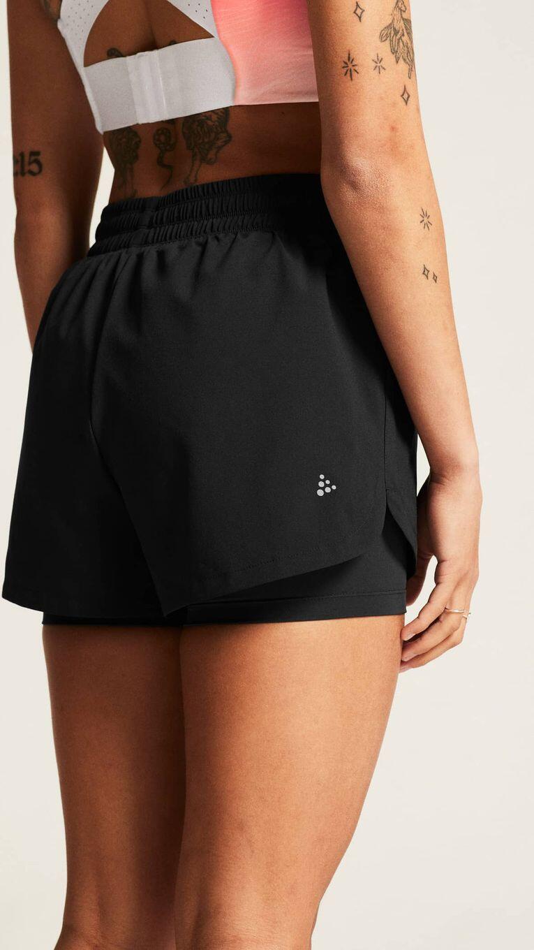 Craft ADV Essence Black Women's 2-in-1 Shorts 3/6
