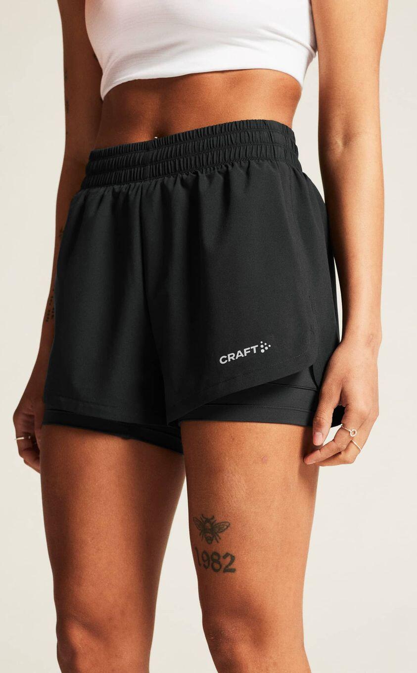 Craft ADV Essence Black Women's 2-in-1 Shorts 2/6