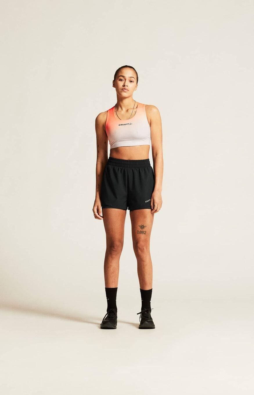 Craft ADV Essence Black Women's 2-in-1 Shorts 4/6