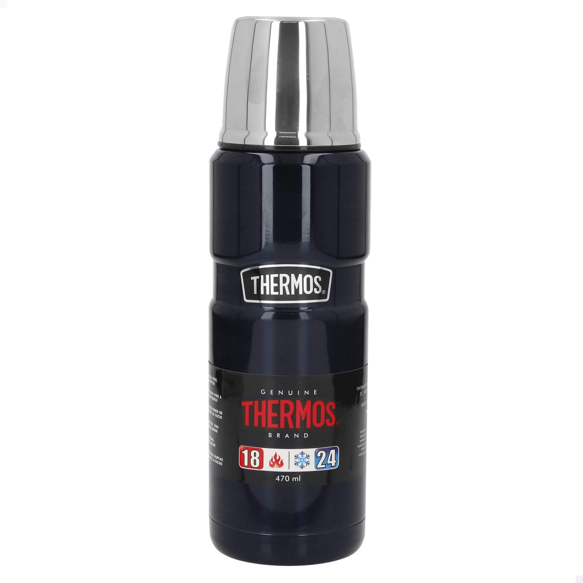 Garrafa térmica de 470 ml em aço inoxidável de parede dupla isolada com copo 7/7