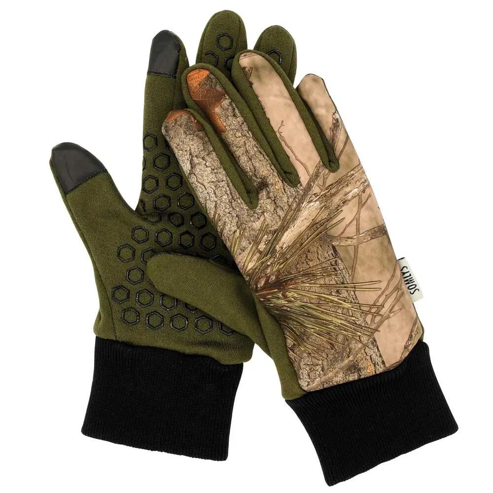 Gants anti-glisse déperlant polyester camo forest kaki 8 et 9 1/5
