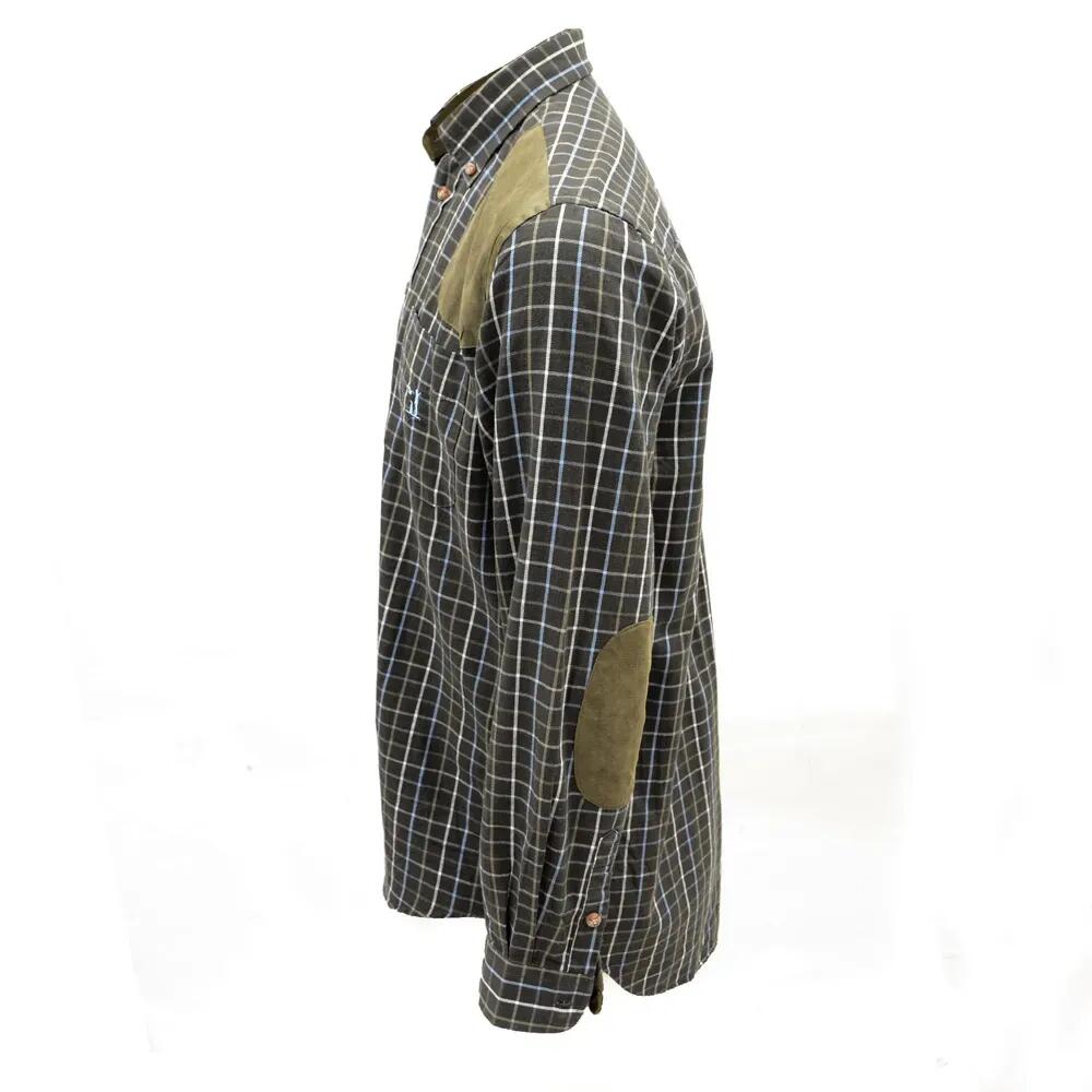 Chemise Percussion Sologne 100% coton marron taille S à 3XL 4/5