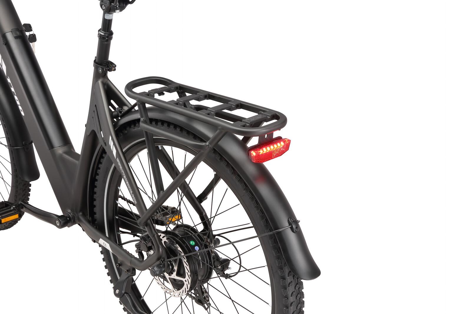 Bicicleta elétrica C5 2026, homem/mulher, 110 km, roda 27,5", 7 S, cor branca. 6/7