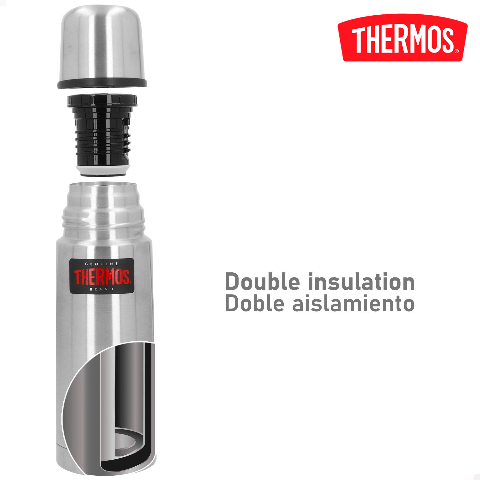 Bouteille thermos 350 ml en acier inoxydable à double paroi avec gobelet 3/7