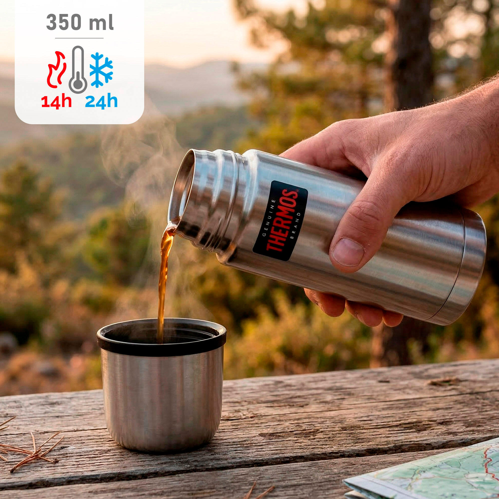 Bouteille thermos 350 ml en acier inoxydable à double paroi avec gobelet 2/7
