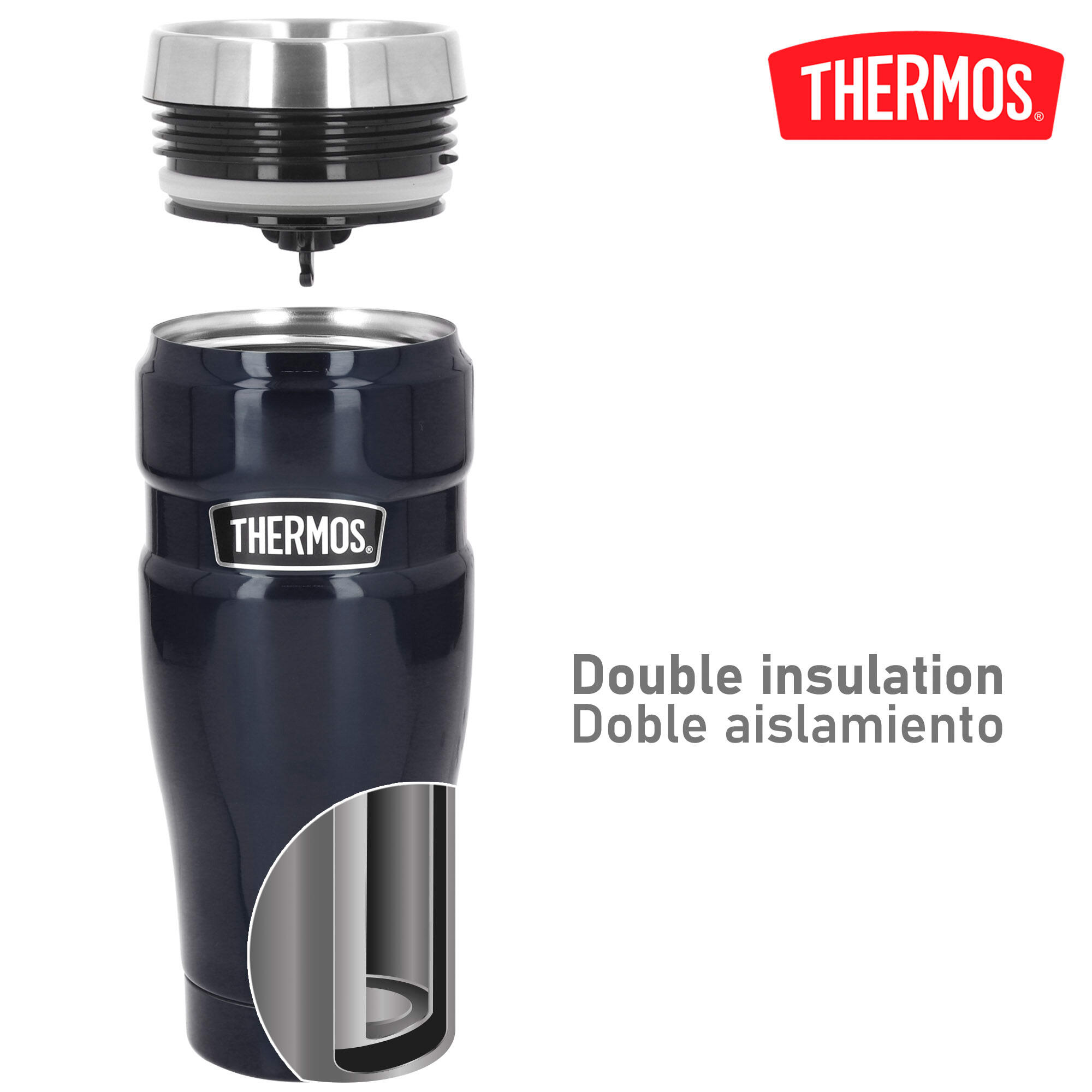 Termo acero inoxidable 470 ml aislamiento doble pared 3/7