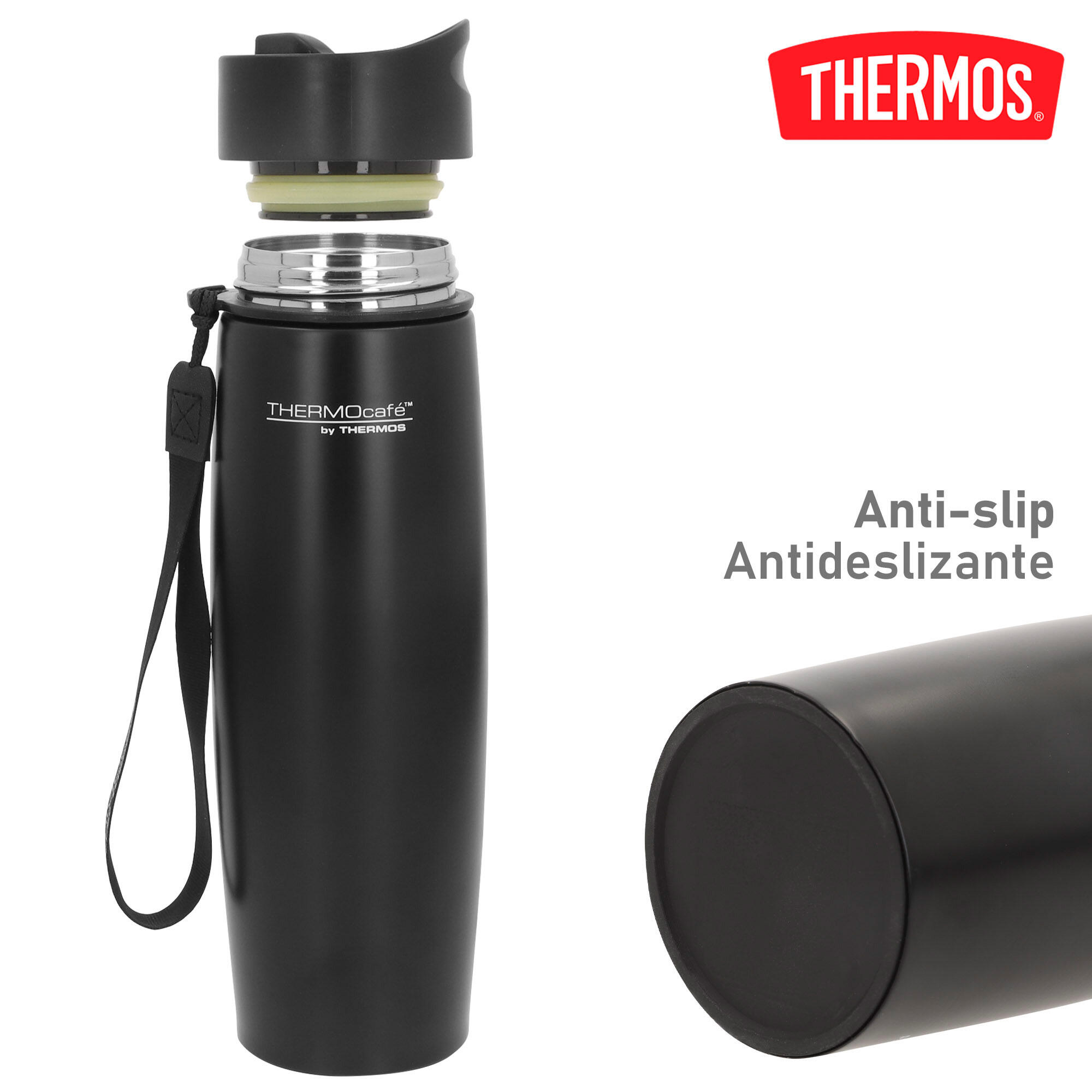 Termo acero inoxidable 500 ml base antideslizante con correa transporte 3/7