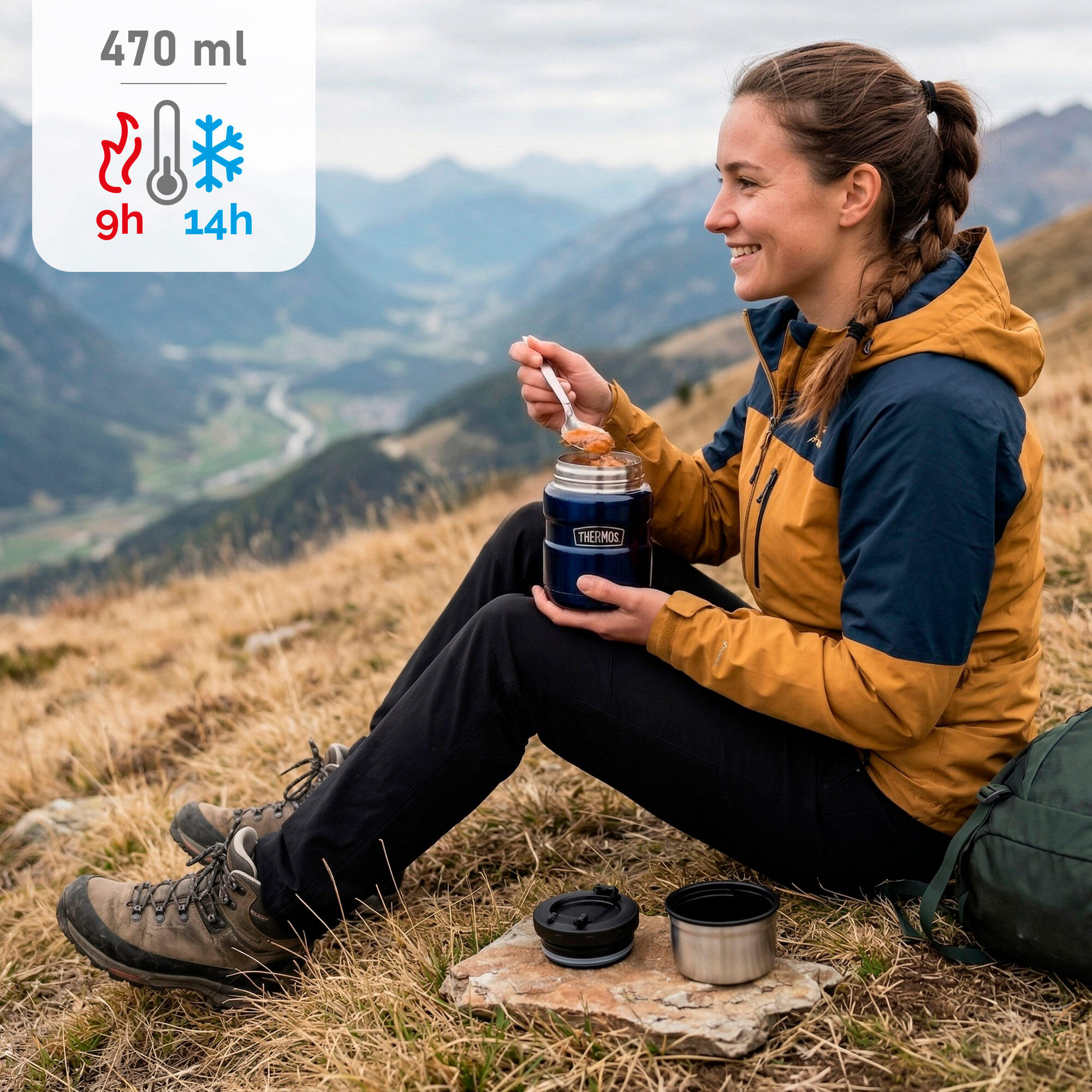 Thermos pour aliments chauds 470 ml en acier inoxydable avec isolation 2/7