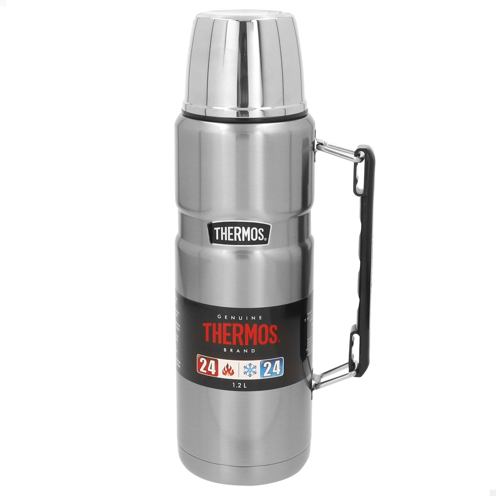 Botella térmica 1,2L acero inoxidable aislamiento doble pared con vaso y asa 7/7