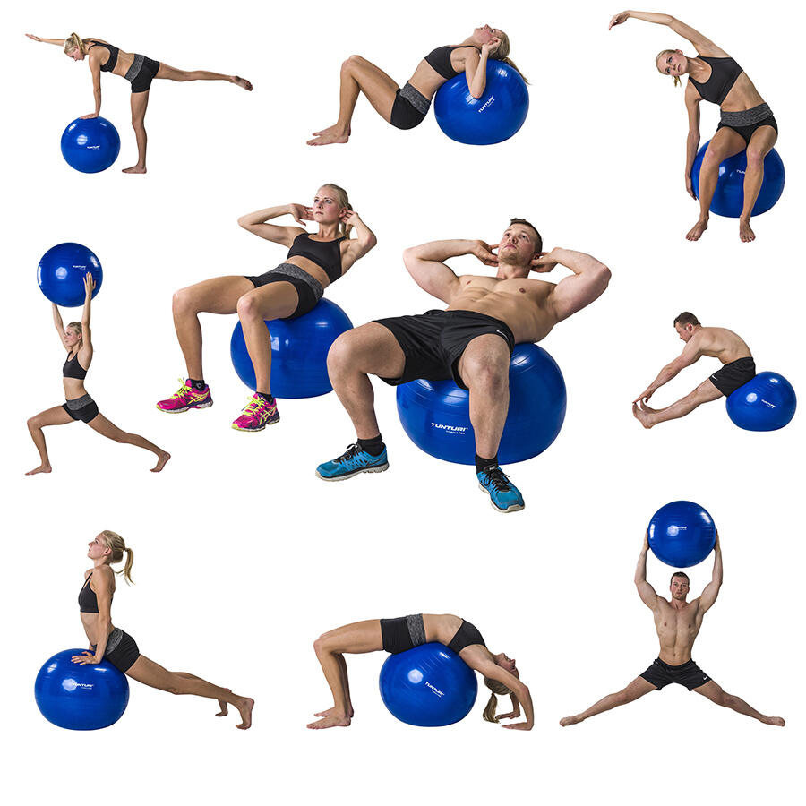 Ballon de fitness Anti éclatement - Ø 75 cm - Noir 2/8