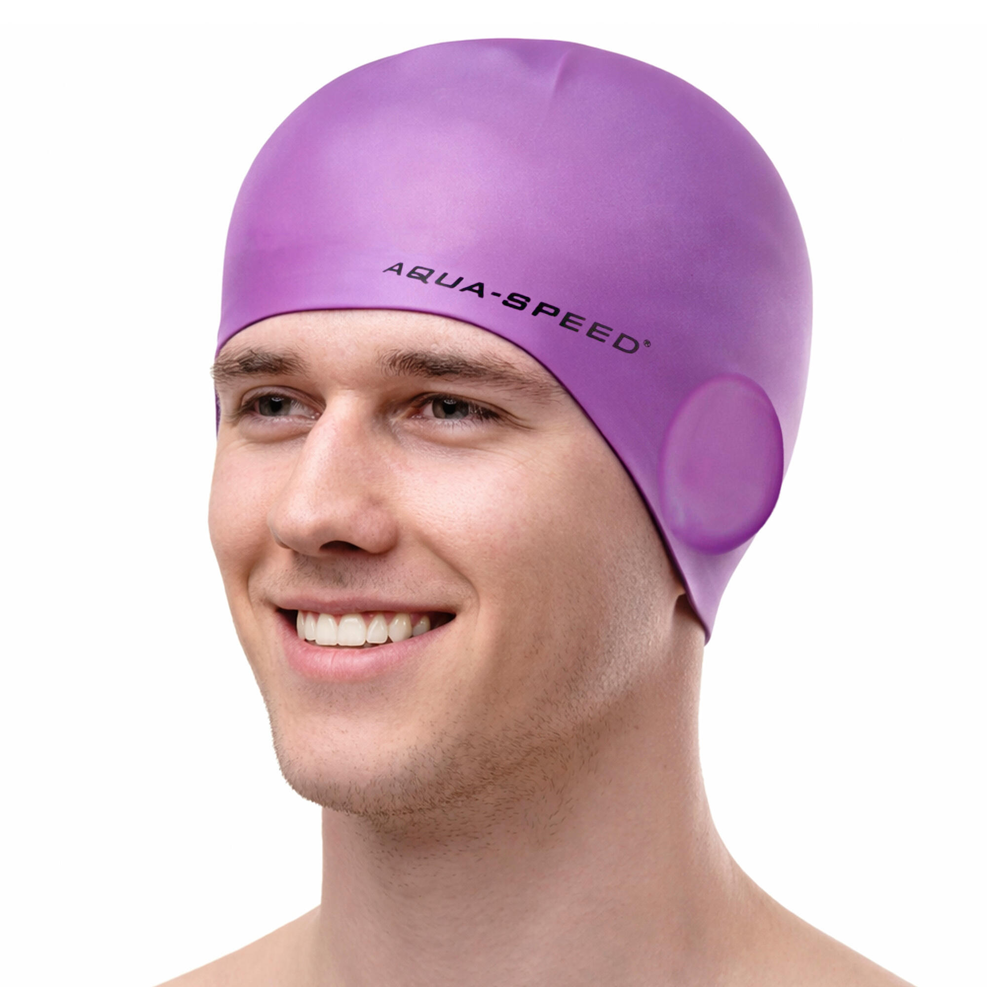 Aqua Speed - Zwemcap unisex volwassenen volledige oorbedekking zacht silicone 3/4