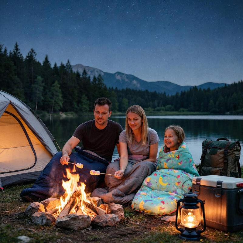 Sac de Dormit Copii Tip Rucsac pentru Camping NILS CAMP NC3201